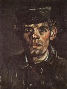 Vincent Van Gogh Head of a Young Peasant in a Peaken Cap (nn04) Spain oil painting reproduction